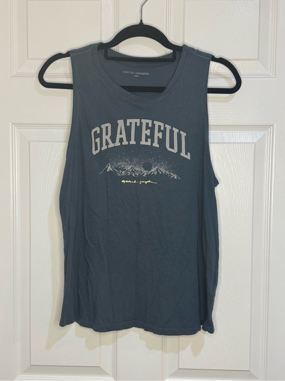 Spiritual Gangster Grateful Mountain Graphic Tank - Charcoal Gray